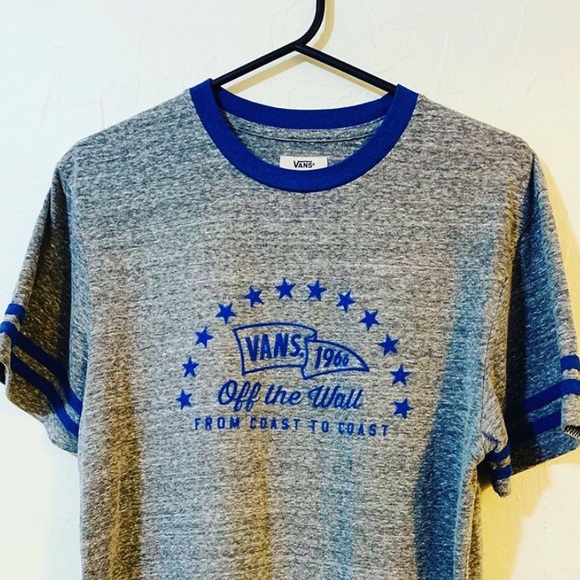 Vans Other - Vans tee shirt. Heather grey and blue trims